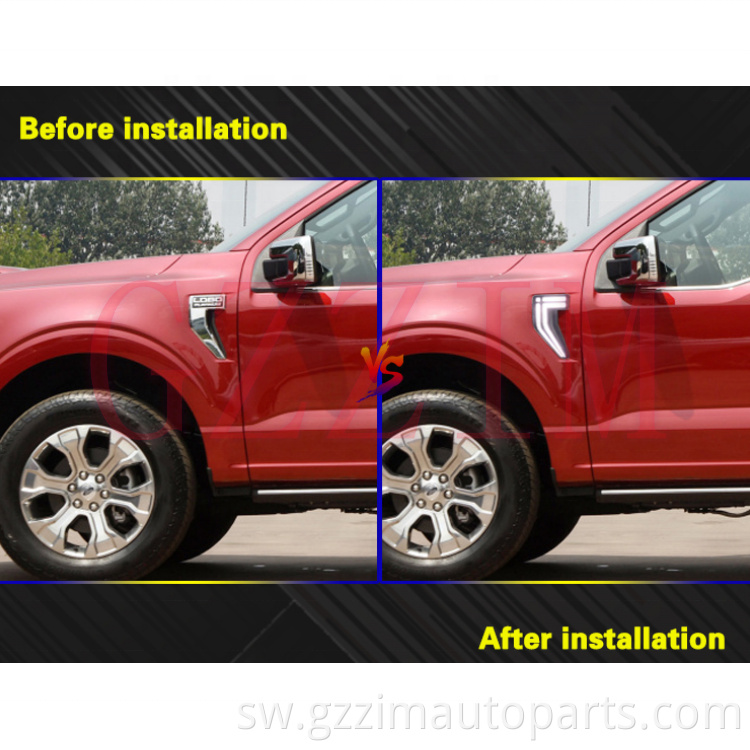 Mchana wa gari wakati wa kukimbia taa iliongoza fender taa DRL kwa F150 2021